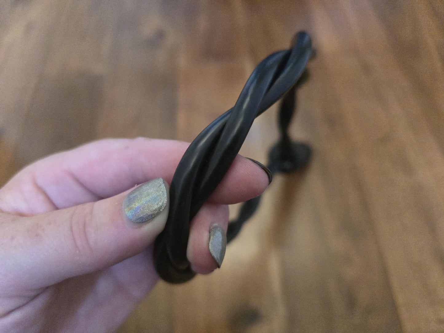 Black Cable Loop Paddle – Twisted Textured Finish, Handmade UK