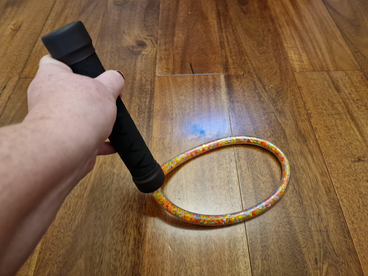 UV Reactive Acrylic Loop Paddle - Rainbow Glow, Handmade in the UK