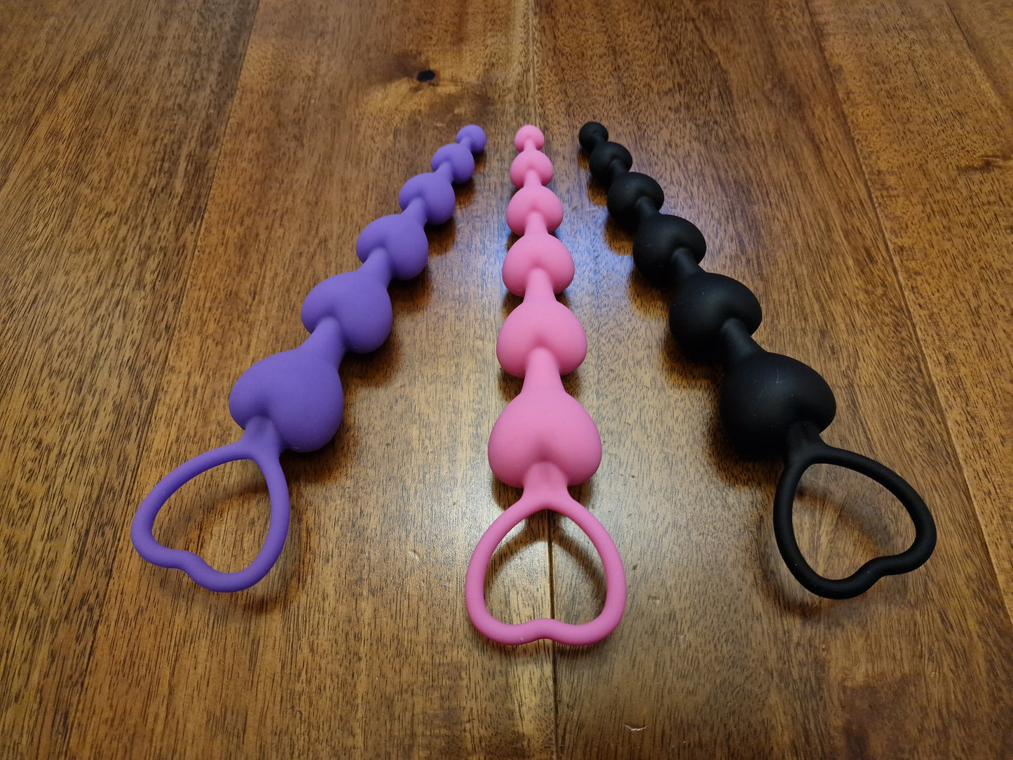 Silicone Heart Anal Beads – 6-Step Graduated Design, UK Seller