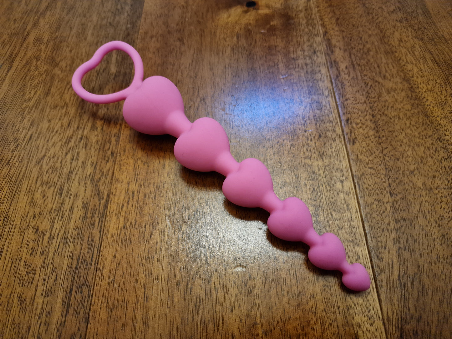 Silicone Heart Anal Beads – 6-Step Graduated Design, UK Seller