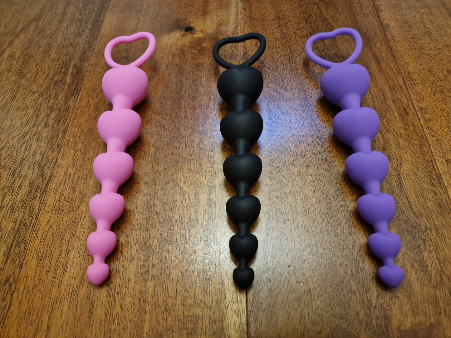 Silicone Heart Anal Beads – 6-Step Graduated Design, UK Seller