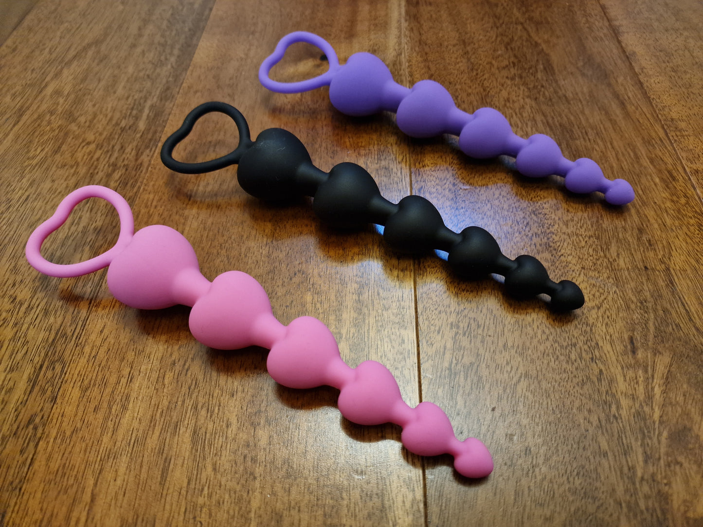 Silicone Heart Anal Beads – 6-Step Graduated Design, UK Seller