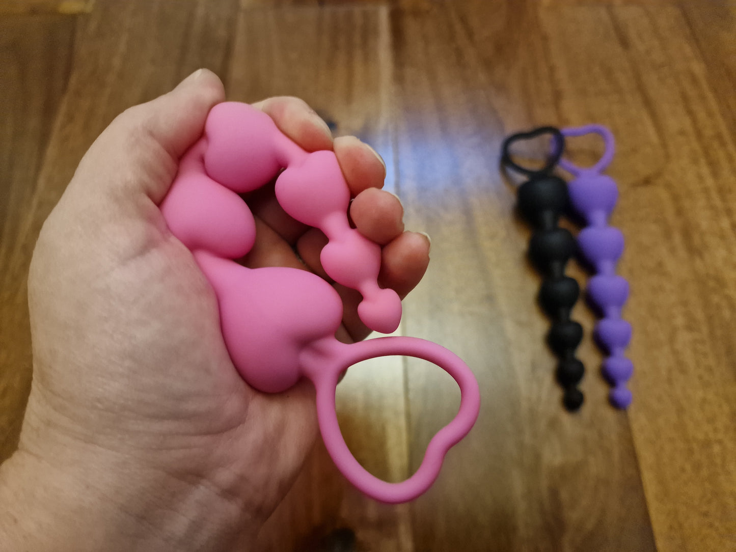 Silicone Heart Anal Beads – 6-Step Graduated Design, UK Seller