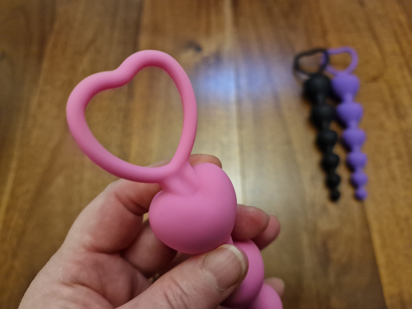 Silicone Heart Anal Beads – 6-Step Graduated Design, UK Seller