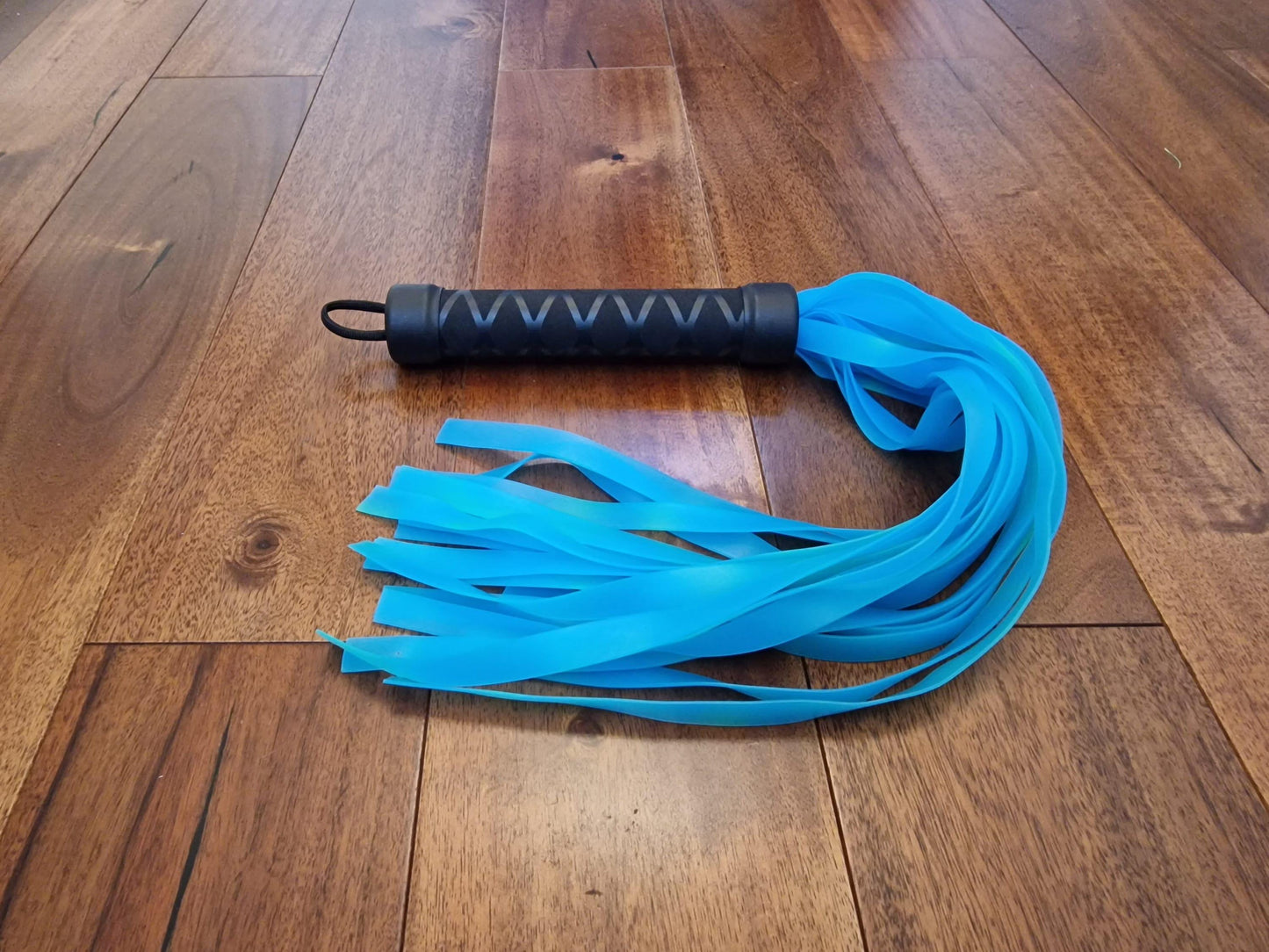 Blacklight Reactive Rubber Flogger – Neon Colours, Handmade UK