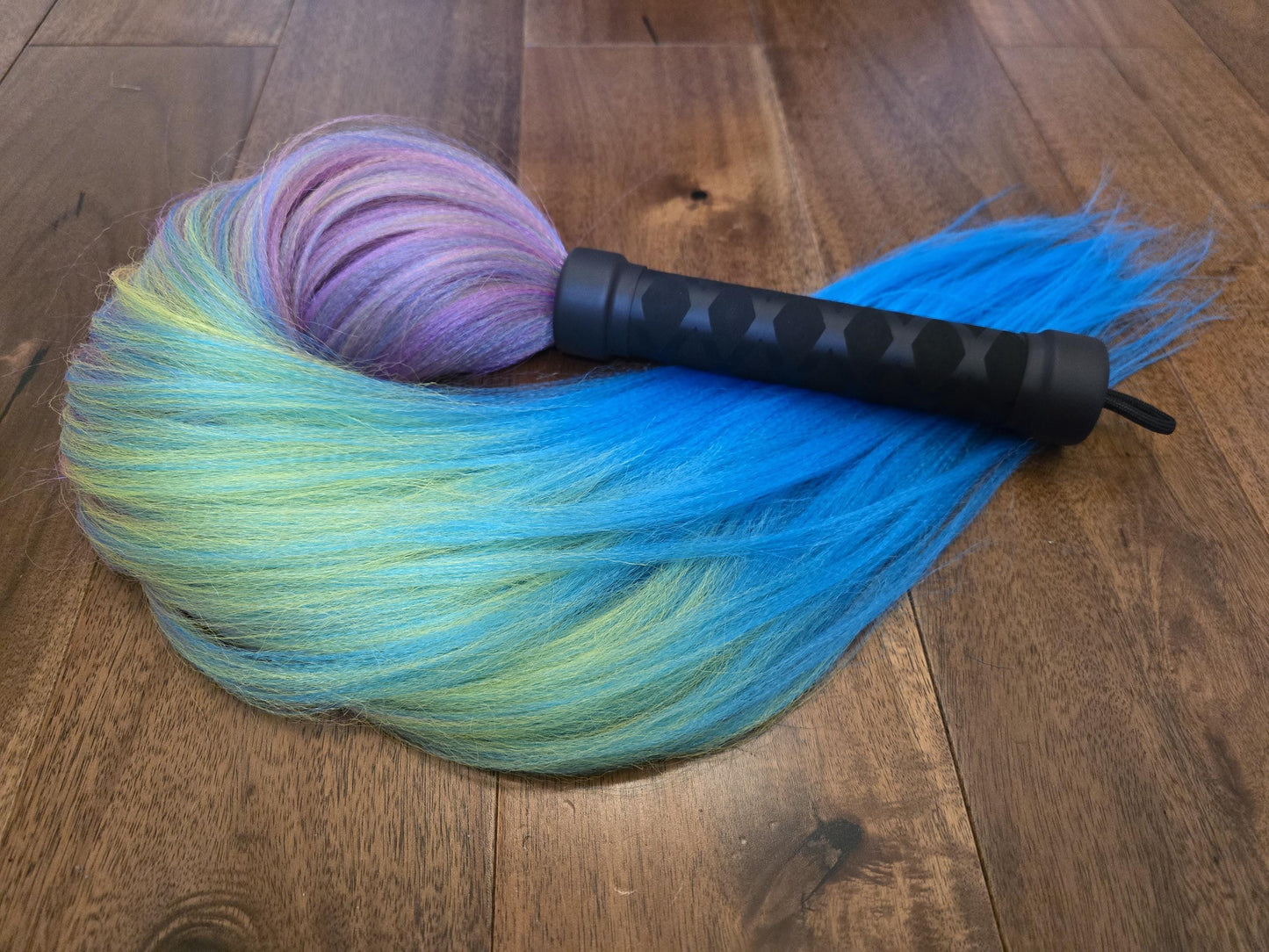 Long Synthetic Hair Flogger – Colourful, Handmade UK