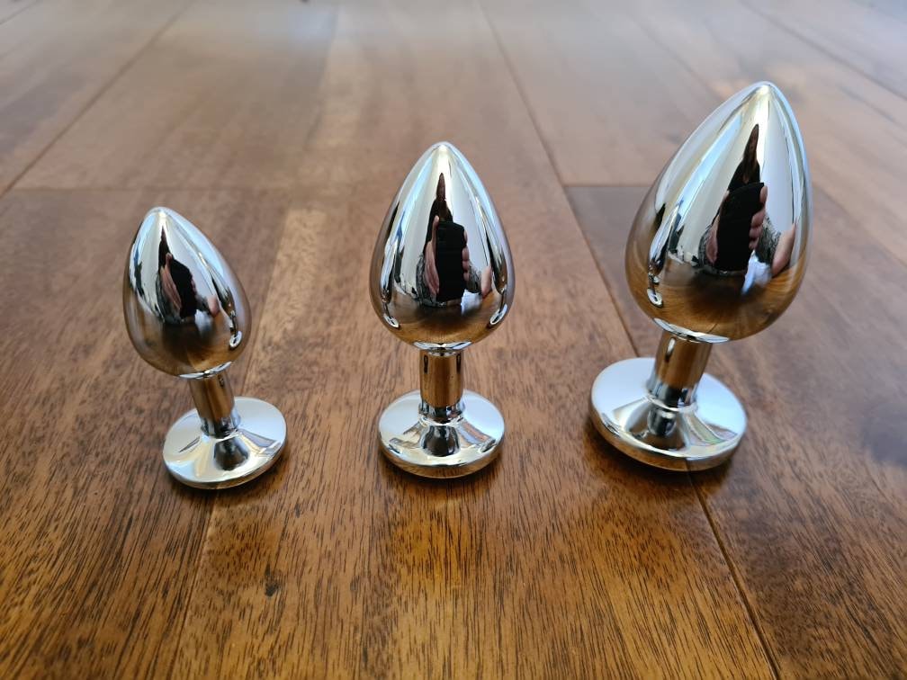 Stainless Steel Butt Plug with Acrylic Crystal Gem