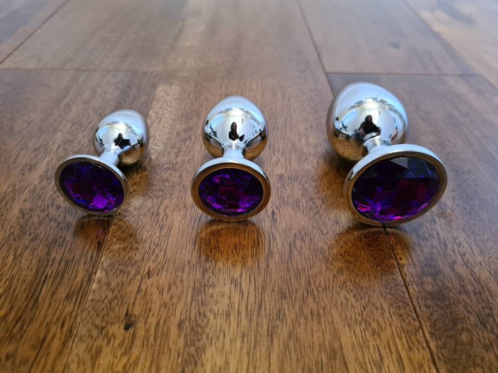 Stainless Steel Butt Plug with Acrylic Crystal Gem