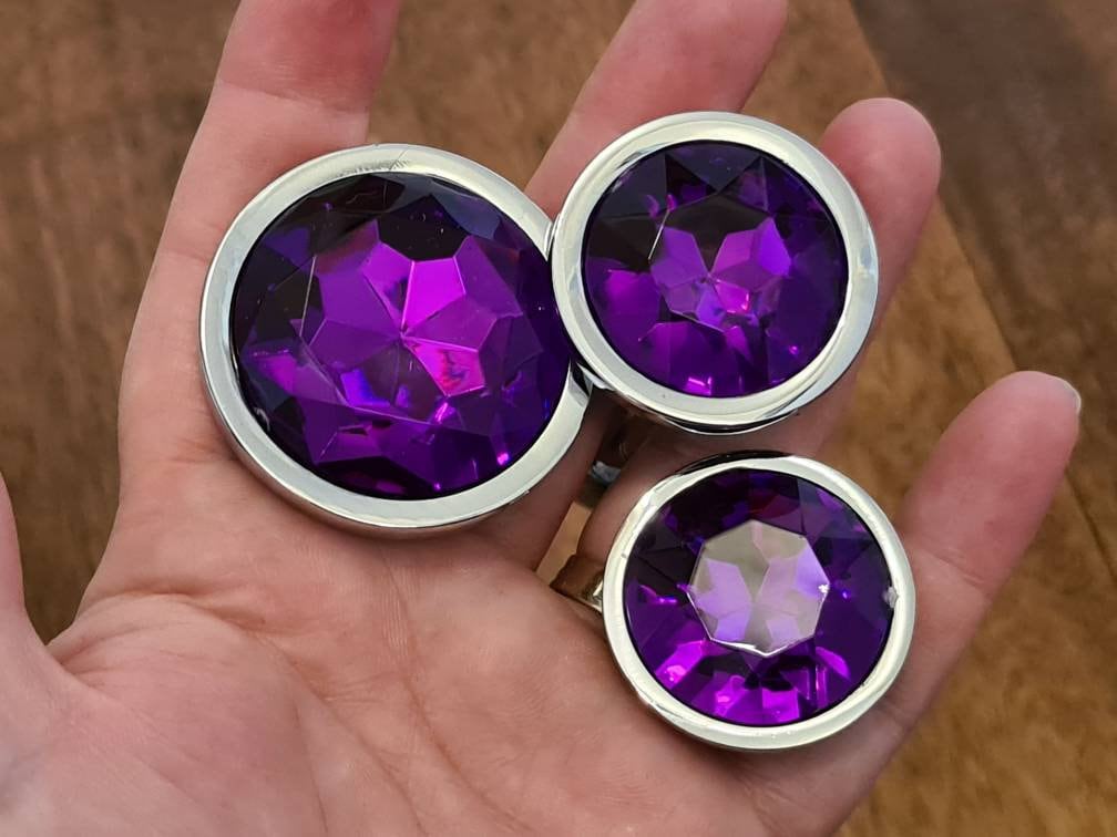 Stainless Steel Butt Plug with Acrylic Crystal Gem
