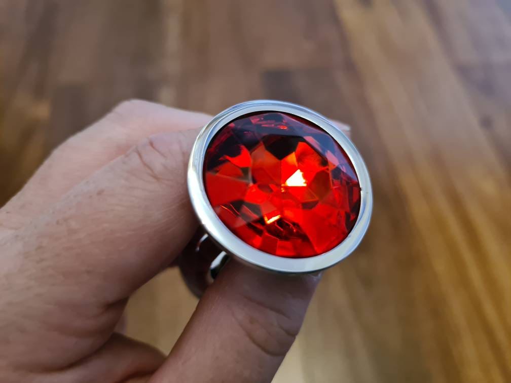 Stainless Steel Butt Plug with Acrylic Crystal Gem