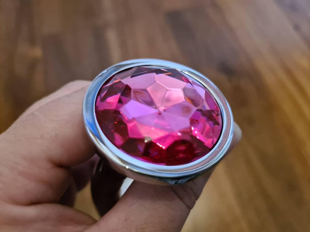 Stainless Steel Butt Plug with Acrylic Crystal Gem