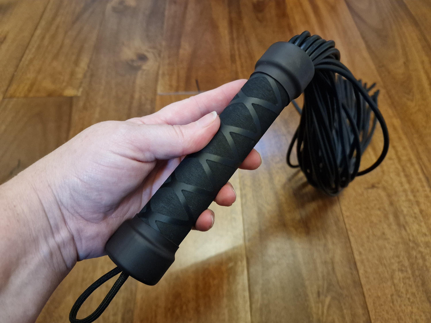 Latex Flogger with Metal Handle and Non-slip grip – Handmade in the UK