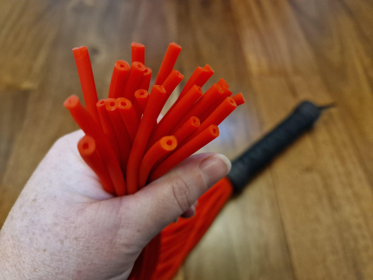 Latex Flogger with Metal Handle and Non-slip grip – Handmade in the UK
