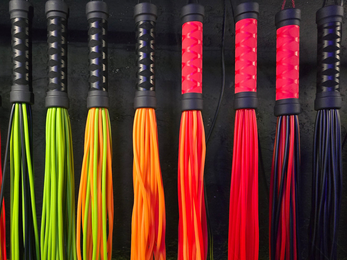 Latex Flogger with Metal Handle and Non-slip grip – Handmade in the UK