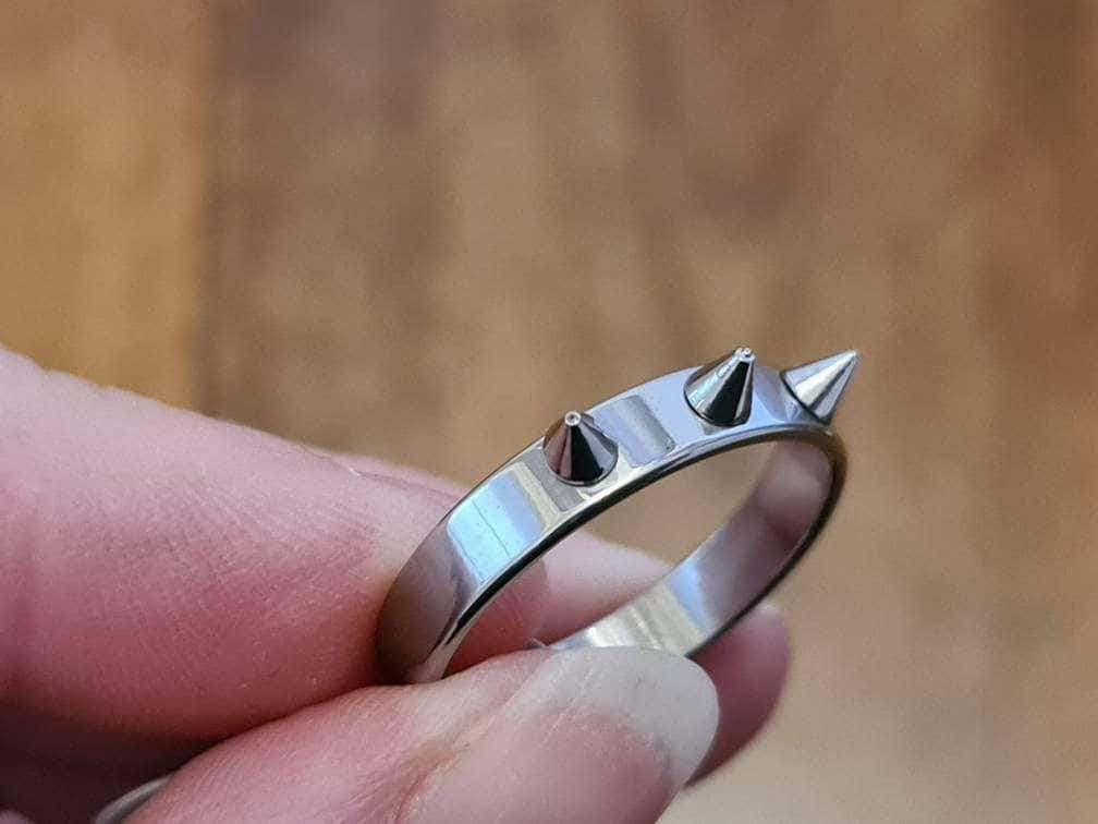 Spiky Gothic Rings (3-Spike) – Alternative Jewellery (UK Seller)