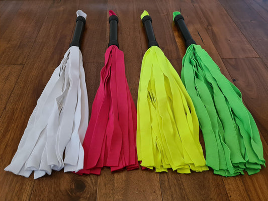 UV Blacklight Reactive Flogger - Handmade Neon Ribbon Design