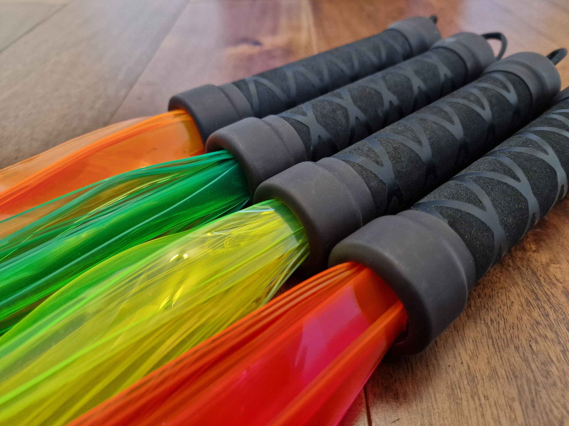 Translucent UV neon flogger, vibrant bright colour, mature BDSM gear, UK seller