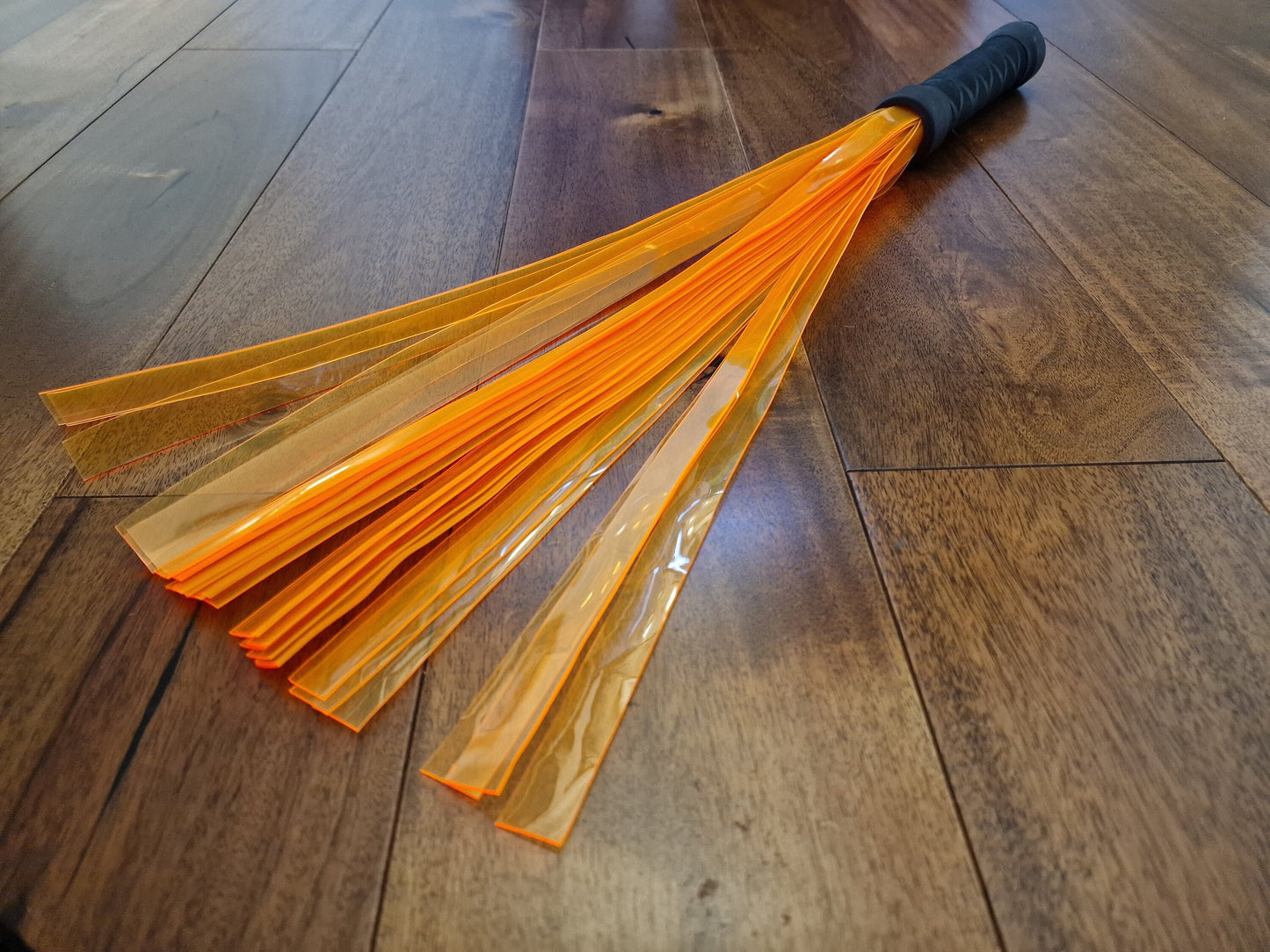 Translucent UV neon flogger, vibrant bright colour, mature BDSM gear, UK seller