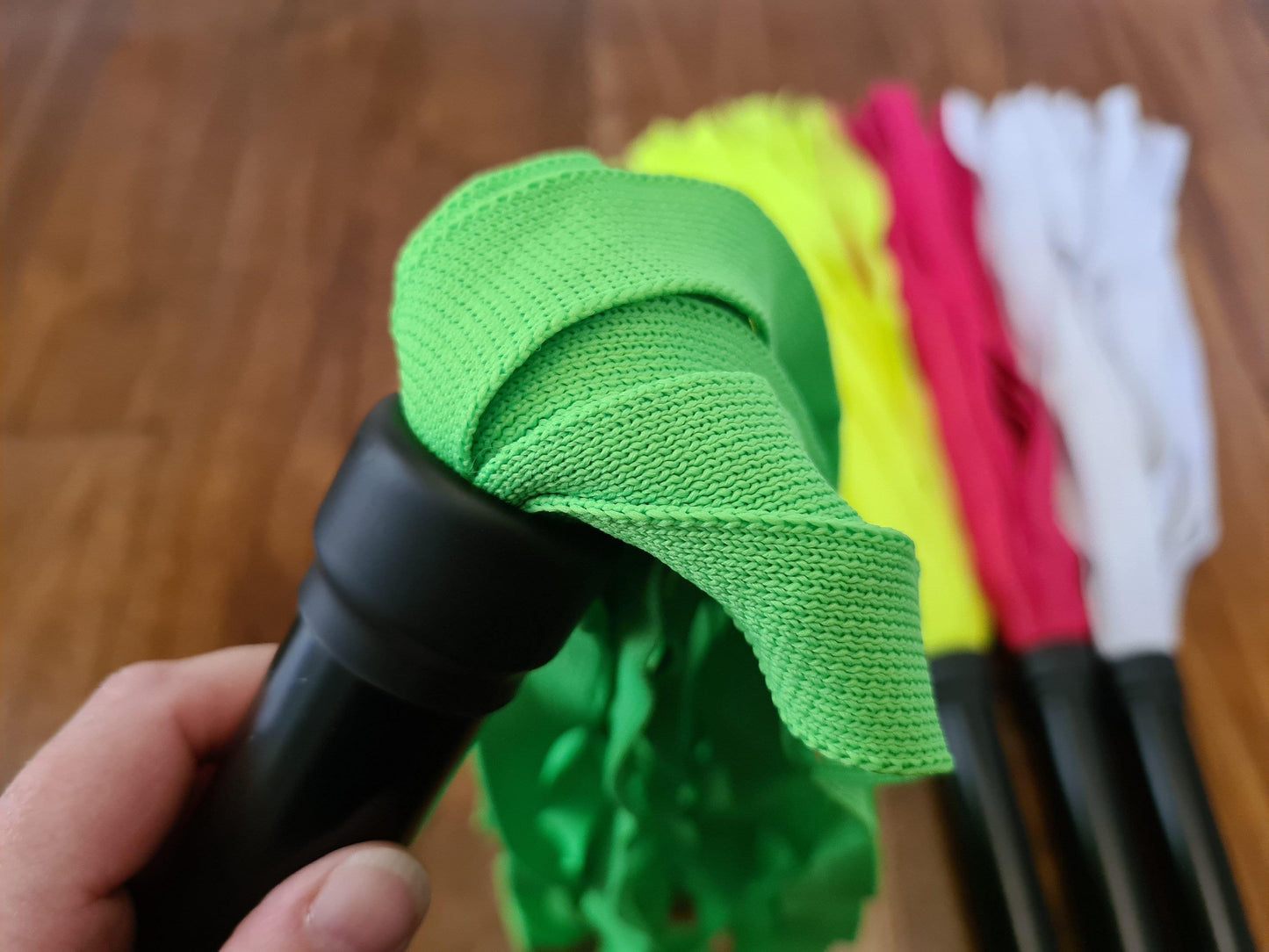 UV Blacklight Reactive Flogger - Handmade Neon Ribbon Design