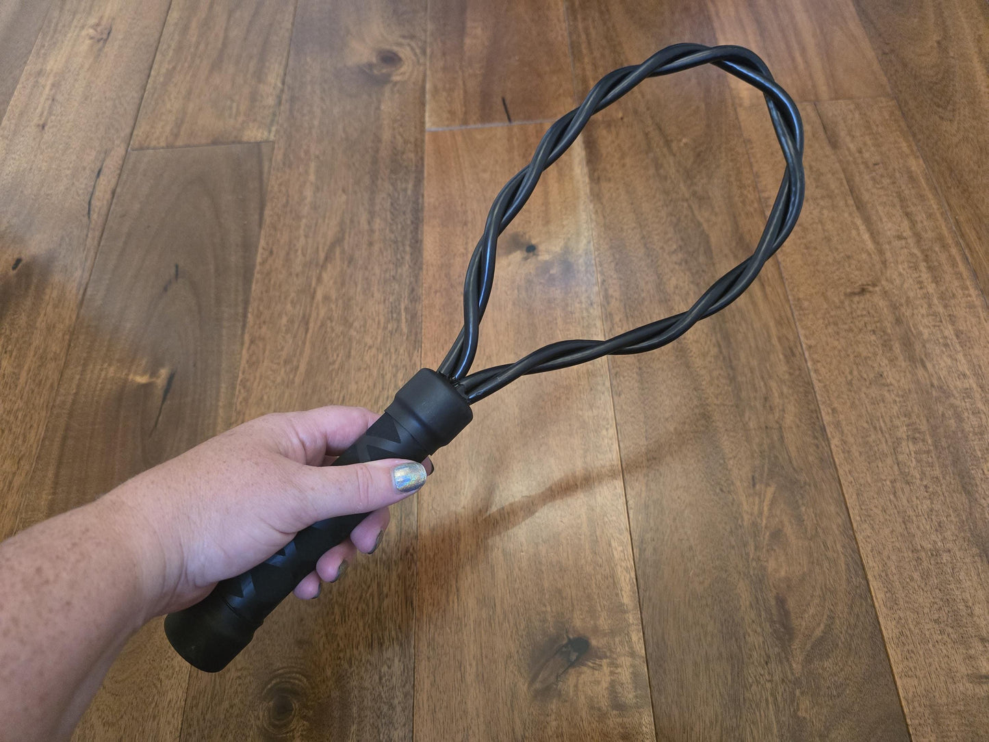 Black Cable Loop Paddle – Twisted Textured Finish, Handmade UK