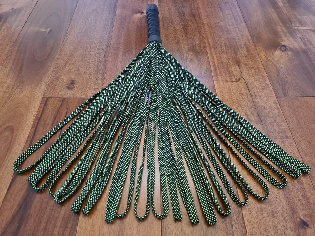 UV Blacklight Reactive Flogger – Looped Design, Impact Play, Handmade UK, Vegan
