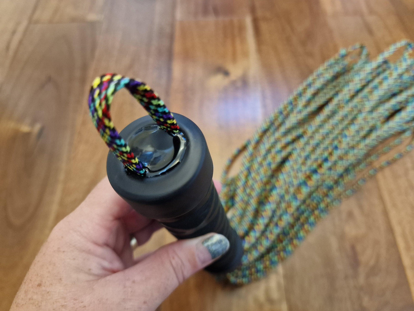 UV Blacklight Reactive Flogger – Looped Design, Impact Play, Handmade UK, Vegan