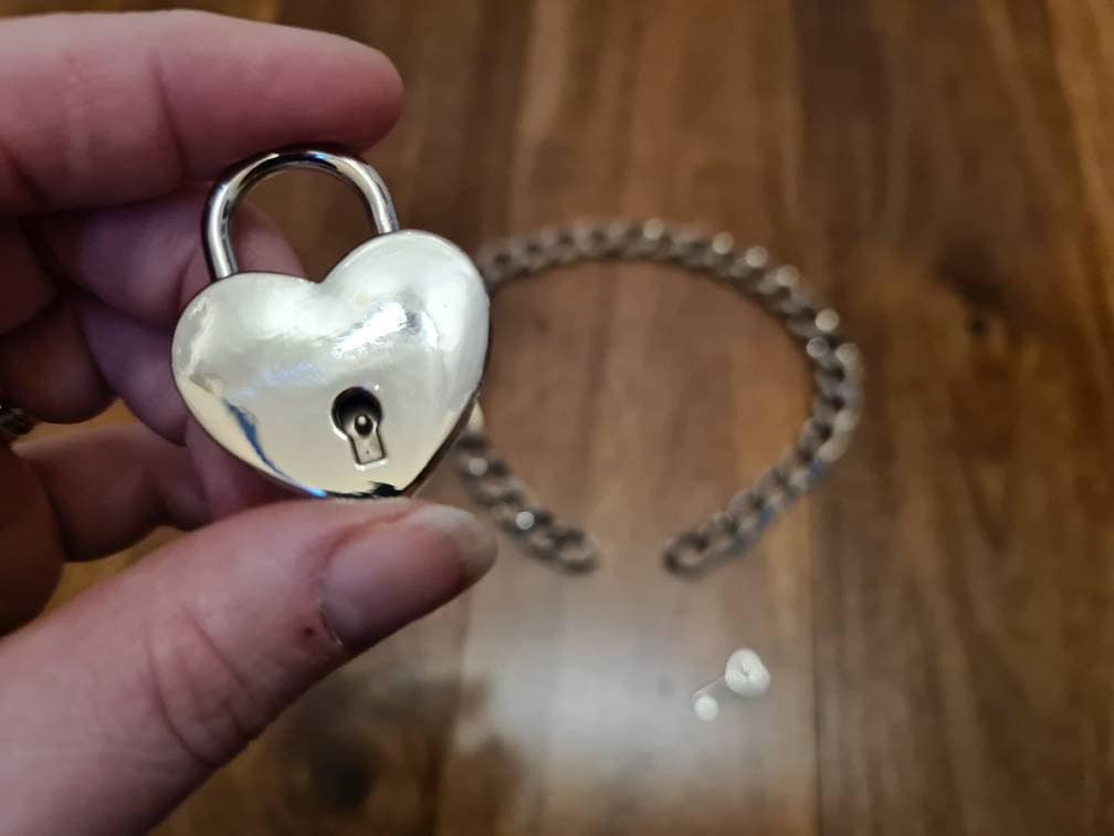 Locking Heart Padlock Choker – Stylish Stainless Steel Chain Accessory