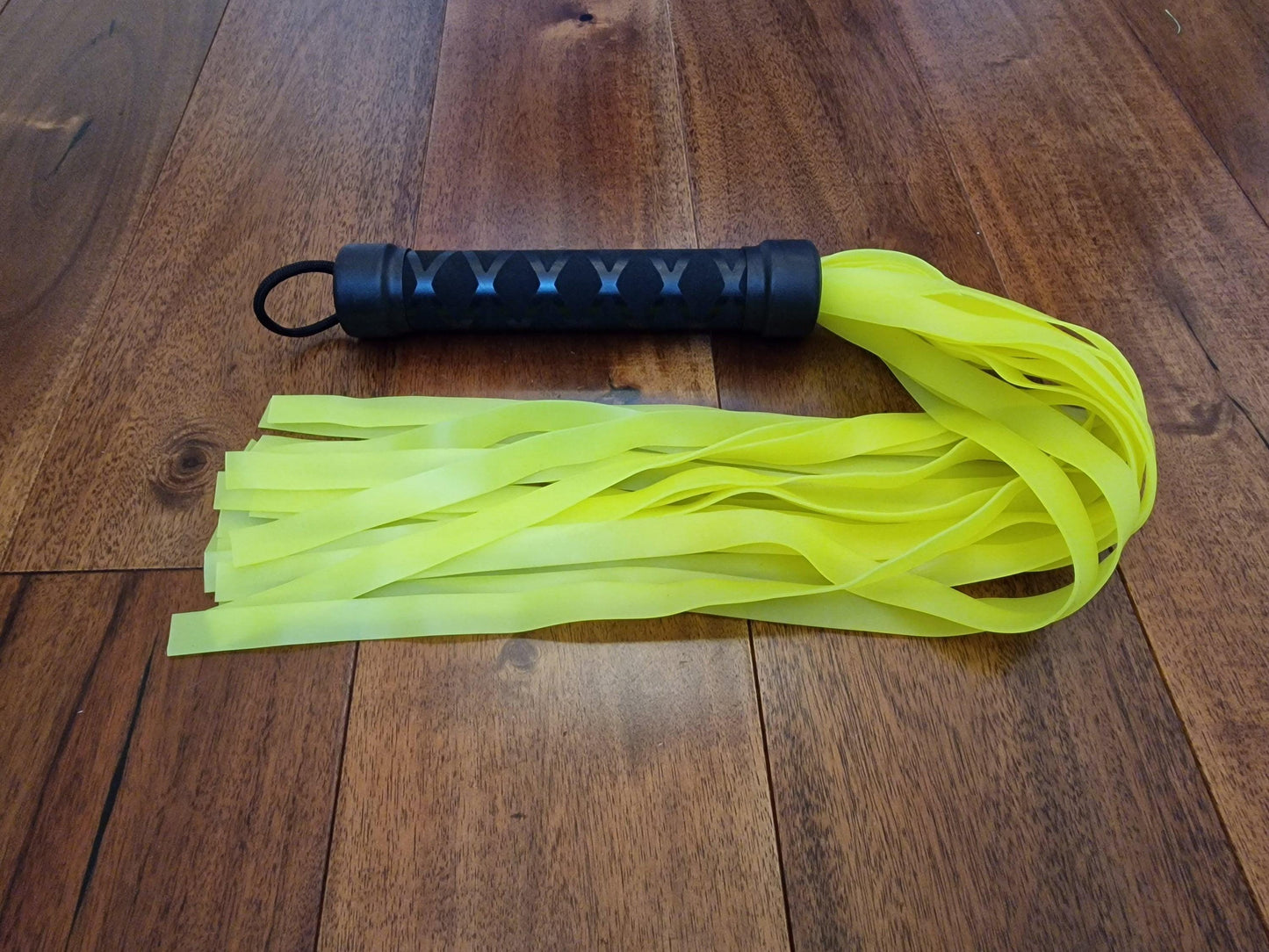 Blacklight Reactive Rubber Flogger – Neon Colours, Handmade UK