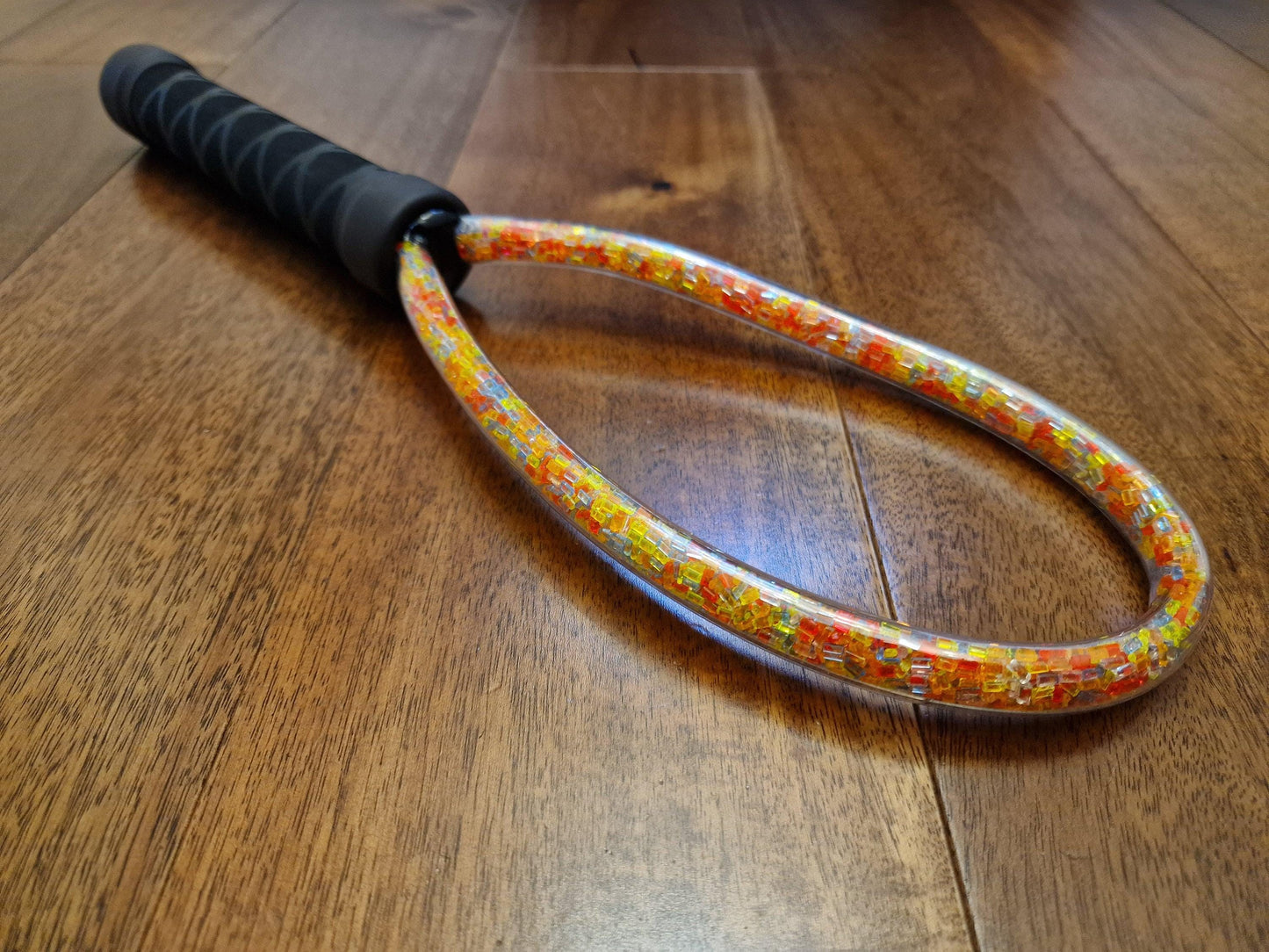 UV Reactive Acrylic Loop Paddle - Rainbow Glow, Handmade in the UK