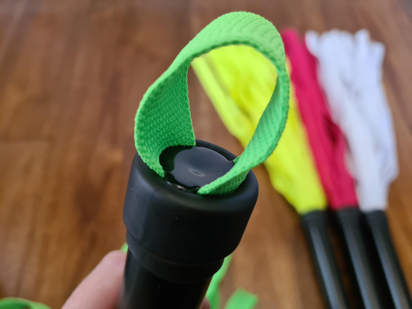 UV Blacklight Reactive Flogger - Handmade Neon Ribbon Design