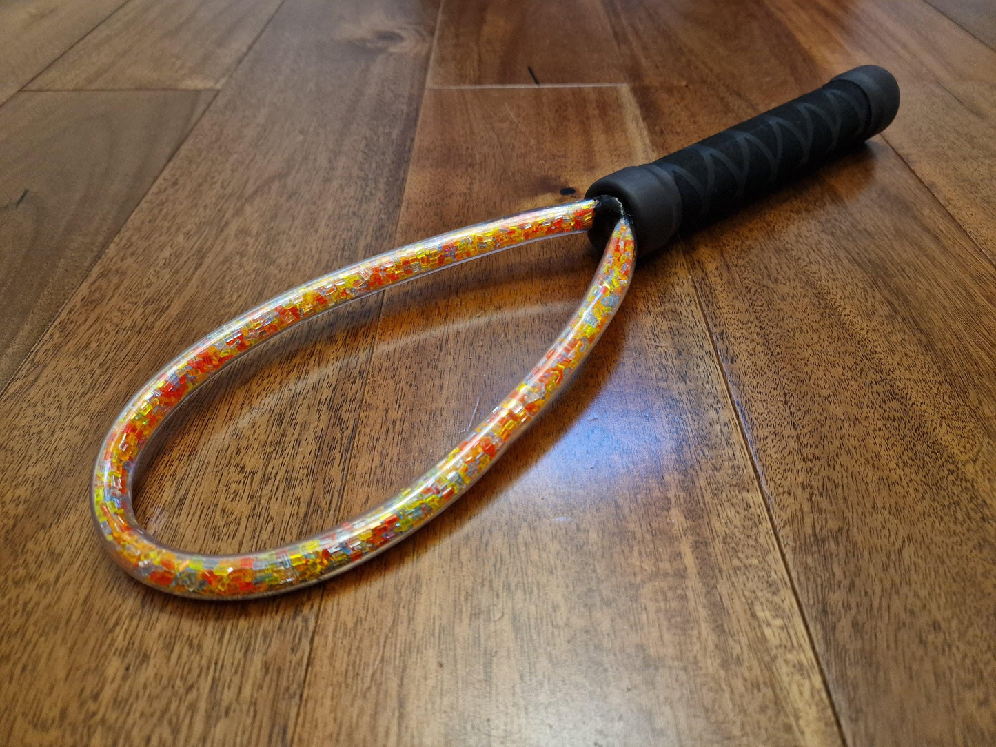 UV Reactive Acrylic Loop Paddle - Rainbow Glow, Handmade in the UK