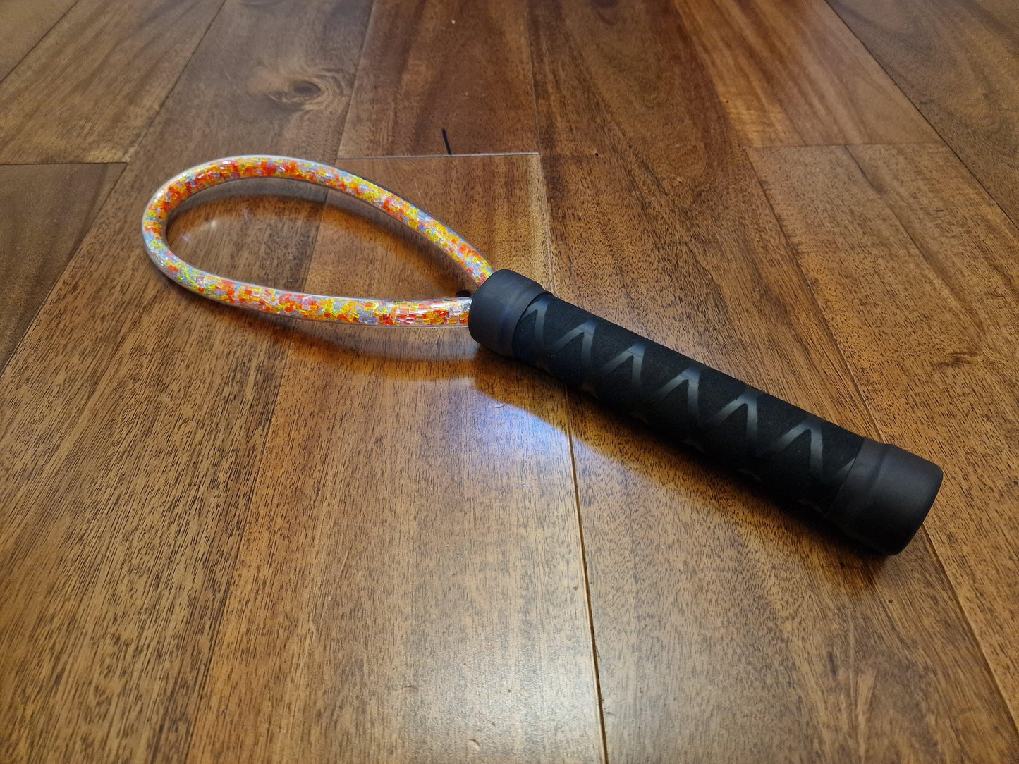 UV Reactive Acrylic Loop Paddle - Rainbow Glow, Handmade in the UK