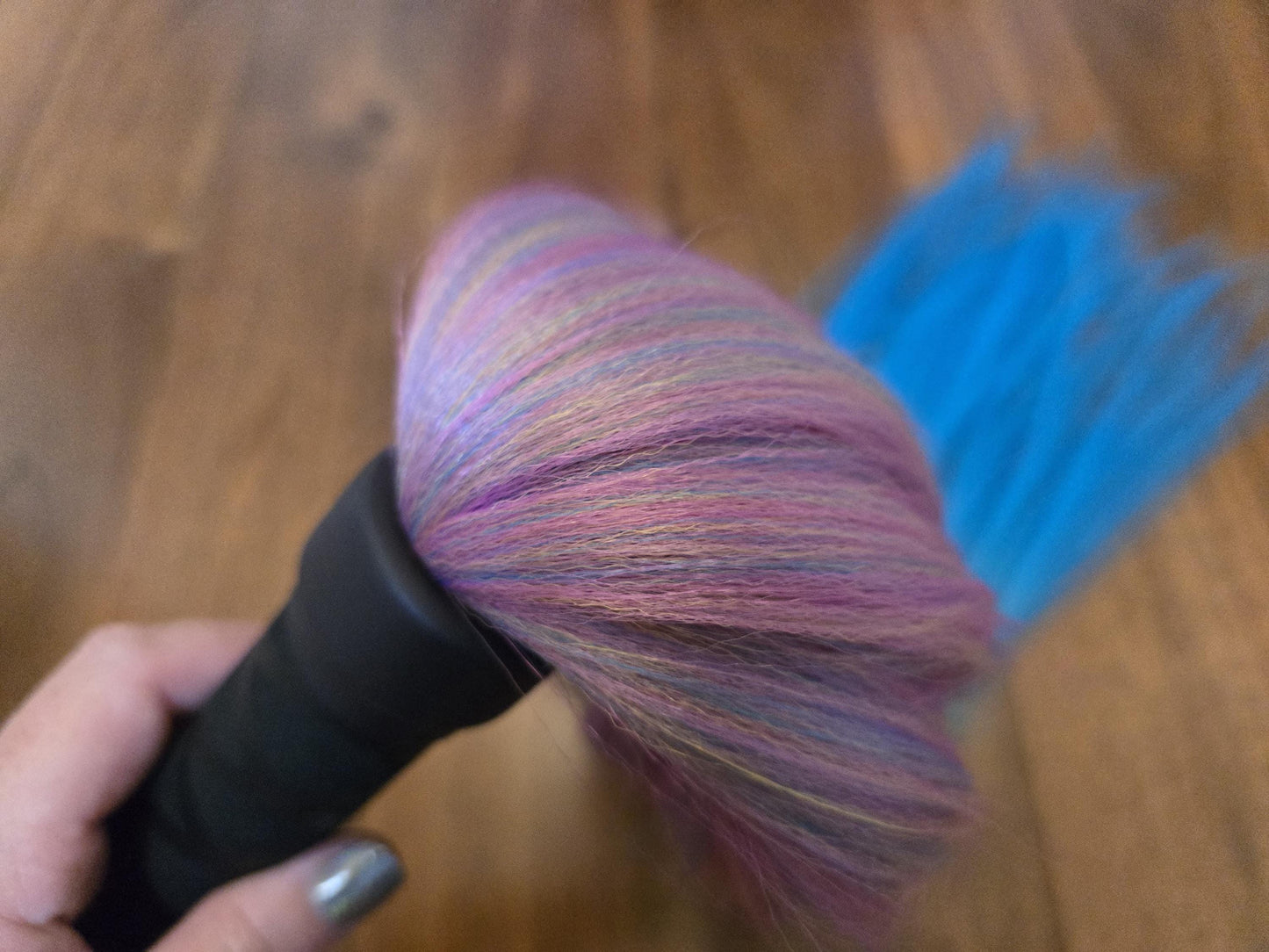 Long Synthetic Hair Flogger – Colourful, Handmade UK